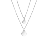 Doppelte Kette, 925 Silber, mit Scheiben