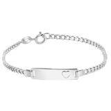 Plattenarmband, 925 Silber, mit Herz