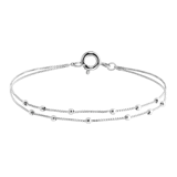 Fußkettchen, 925 Silber, doppelt, mit Kügelchen