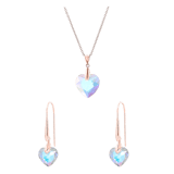 Schmuckset, 925 Silber, rotvergoldet, Kristall AB