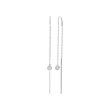 Durchzieher-Ohrringe, 925 Silber, mit Zirkonia