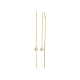 Durchzieher-Ohrringe, 925 Silber, vergoldet, mit Zirkonia