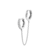 Ohrring, 925 Silber, doppelt, mit Zirkonia