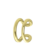 Zilveren goldplated earcuff voor dames