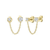 Zilveren goldplated oorknoppen met zirkonia voor dames