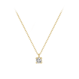 Halskette, 585 Gelbgold, runder Anhänger, Zirkonia