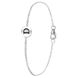 Rhodiniertes Silberarmband Alphabet