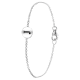 Rhodiniertes Silberarmband Alphabet