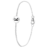Rhodiniertes Silberarmband Alphabet