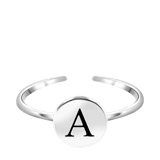 Silberfarbener Bijoux-Ring, Herz mit Initialen