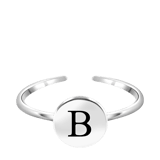Silberfarbener Bijoux-Ring, Herz mit Initialen