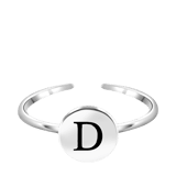 Silberfarbener Bijoux-Ring, Herz mit Initialen