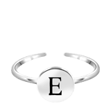 Silberfarbener Bijoux-Ring, Herz mit Initialen