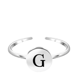 Silberfarbener Bijoux-Ring, Herz mit Initialen
