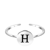 Silberfarbener Bijoux-Ring, Herz mit Initialen
