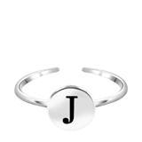 Silberfarbener Bijoux-Ring, Herz mit Initialen