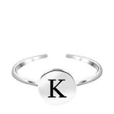 Silberfarbener Bijoux-Ring, Herz mit Initialen