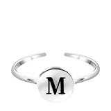Silberfarbener Bijoux-Ring, Herz mit Initialen