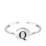 Silberfarbener Bijoux-Ring, Herz mit Initialen
