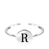 Silberfarbener Bijoux-Ring, Herz mit Initialen