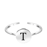 Silberfarbener Bijoux-Ring, Herz mit Initialen