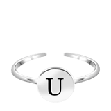 Silberfarbener Bijoux-Ring, Herz mit Initialen