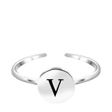 Silberfarbener Bijoux-Ring, Herz mit Initialen