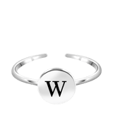 Silberfarbener Bijoux-Ring, Herz mit Initialen