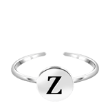 Silberfarbener Bijoux-Ring, Herz mit Initialen