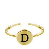 Zilveren goudkleurige ring voor dames