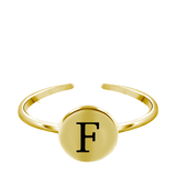 Zilveren goudkleurige ring voor dames