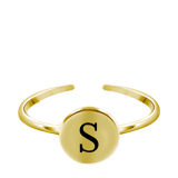 Zilveren goudkleurige ring voor dames