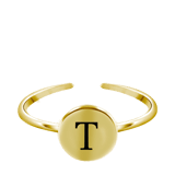 Zilveren goudkleurige ring voor dames