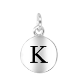 Zilveren hanger alfabet rhodiumplated