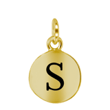 Zilveren goldplated letterhanger voor dames