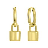 Stainless steel goldplated oorringen voor met hanger dames