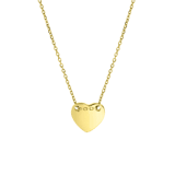 Zilveren goldplated naamketting met hanger hart voor dames