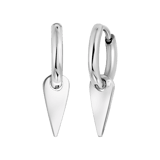 Stainless steel oorringen met hanger driehoek
