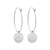 Stainless steel oorringen met hanger lotus