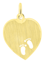 Zilveren goldplated hanger met graveerplaat hart voor dames
