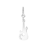 Zilveren hanger gitaar met zirkonia