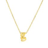 Stainless steel goldplated ketting met letterhanger voor dames