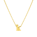 Stainless steel goldplated ketting met letterhanger voor dames