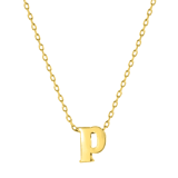 Stainless steel goldplated ketting met letterhanger voor dames