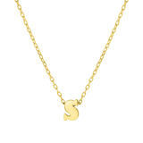 Stainless steel goldplated ketting met letterhanger voor dames