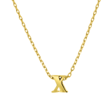 Stainless steel goldplated ketting met letterhanger voor dames