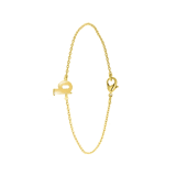 Stainless steel goldplated fantasiearmband met letterhanger voor dames