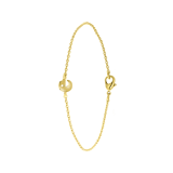 Stainless steel goldplated fantasiearmband met letterhanger voor dames