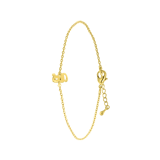 Stainless steel goldplated fantasiearmband met letterhanger voor dames