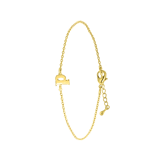 Stainless steel goldplated fantasiearmband met letterhanger voor dames